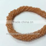 #193SZZ Natural Gemstone Roundel Faceted Beads Peach Moonstone