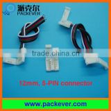 Solder free fast connection 12mm 5 pins LED strip snap connector