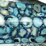 Agate Gemstone Natural Slab , Blue Dyed Agate Slab