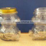 Food Use and Eco-Friendly Feature Glass Storage Jar in Bear Shape Glass Jar 350ml/glass Bear Shape Jar thumbnail-2