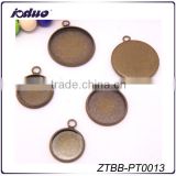 10/12/14/16/18/20/25MM Round Antique Pendant Trays Cabochon Settings