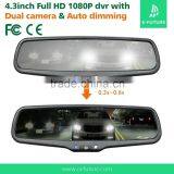 4.3inch Rearview Mirror Car Video Recorder 1080p hd Dual Lens Car Dvr Camera Recorder thumbnail-4