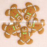 BPA Free Child Safty Chewalble Funny Silicone Rubber Gingerbread Man Baby Teether thumbnail-2