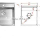 POATS PS-1110 Stainless Steel Sink Overall Size: 1060X510X200mm thumbnail-1