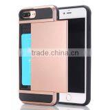 Slide Cover Card Slot Phone Case TPU + PC Material Phone Hull for IPhone7 7plus thumbnail-3