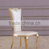 Golden brushed stainless steel hotel banquet chair dining room chair