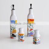 Set of 4 Cruet, Salt &Pepper Bottle, Oil &Vinegar Bottle, Ceramic With Decal Printing thumbnail-1