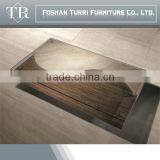 Modern Beige Travertine Marble Living Room Coffee Table With Glass Top thumbnail-3