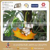 Outdoor Garden Animal Statue Decoration Ceramic Fox and Iron Umbrella Metal Bird Feeder thumbnail-6