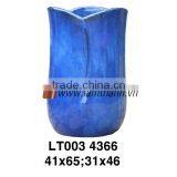 Vietnam Pattern Ceramic Blue Outdoor Flower Vase For Wholesalers thumbnail-1