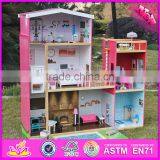 2016 New Design Full Size Children Pretend Play Wooden Uptown Dollhouse With Furniture W06A152 thumbnail-1