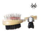 Wooden Handle Double-Sided Pet Brush Dog Brush For Pet Grooming thumbnail-5