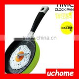 UCHOME Promotional Funny Poached Egg Fryied Pan Shaped Decorative Digital Wall Clock