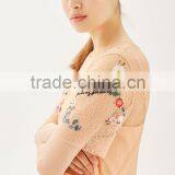 Woman Short Sleeve Flower Embroidered Midi Length Fashion Dress thumbnail-5