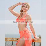 2015 Summer New Arrival Fission Packed Three Pieces Women Sexy Solid Color Beach Swimsuit thumbnail-2
