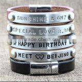 Italian Leather Bracelets Promotion Gift Letter Bracelets for Valentines thumbnail-6