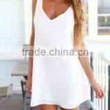 European and American Summer Lady Casual Sleeveless Party Evening Cocktail Short Mini Dress thumbnail-2