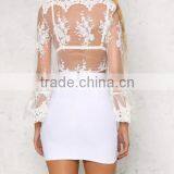 Runwaylover 115 Europe Style 2017 Women Sexy Deep V-Neck Lace Embroidery Crop Tops thumbnail-4