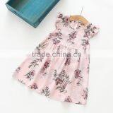 Summer Short Sleeve Cotton Flower Baby Girls Printing Dress thumbnail-1