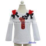 Pirate Hat Bling Red 1st Birthday White Long Sleeves Top 3M-7Y thumbnail-1