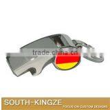Custom Sports Germany Logo Stainless Steel Metal Hand Whistle thumbnail-1