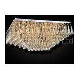 Iron and Glass Rectangle LED Crystal Ceiling Lights for Housing Estates , Hotel