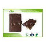 Ring Binder Brown PU Leather A4 Custom Embossed Notebook for Company Brand Advertising