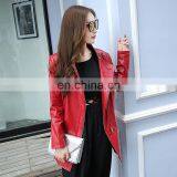 Haining Genuine Sheepskin Girls Leather Jacket Women Long Coat thumbnail-6