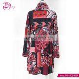 Turkish Style One Piece Cowl Neck Multi Color Retro Ropa Mujer Tunic for Female