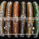 Crystal Rhinestone Jewelry Handmade Brass Bangle Manufacturer, Rhinestone Jewellery Bangle Exporter thumbnail-6
