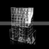 Acrylic Rotating Eyeshadow Brushes Lipstick Organizer Makeup Display Case Holder White / Black thumbnail-1