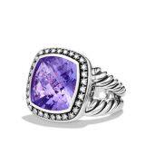 Sterling Silver Jewelry 14mm Amethyst Moonlight Ice Ring(R-106)