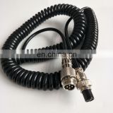 High elasticity cnc spiral cable coiled cable spiral cable with 4 pin connector