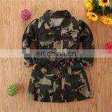 Kids Baby Girls Camo Coats Autumn Fashion Long Sleeve Lapel Trench Camouflage Jackets Girl Long Coat Outerwear thumbnail-3
