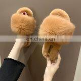 Amazon Wholesale Hot Sale Fashion Factory Price Furry Slides Ladies Faux Fur Fleece Open Toe Slippers Shoes thumbnail-5
