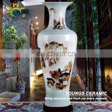H1 to 1.6meter Tall Jingdezhen Factory Direct Handpainted Ceramic Big Vases Floor thumbnail-2