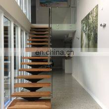 Modern Solid Wooden Treads Steps Stairs Straight Staircase Design thumbnail-3