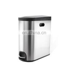 High Quality 40L Stainless Steel Household Pedal Bin Kitchen Trash Bin Metal Indoor Kitchen Dustbin