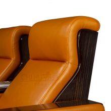 Cream Color 3 Seater Electric Cinema Sofa Home Theater Furniture Cinema Interior Home Theater Recliner Sofa Chair thumbnail-5