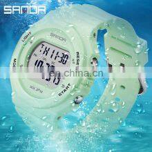 SANDA 6069 Women Watches LED Electronic Digital Waterproof Ladies Clock Female Wristwatch Watch Women Brand thumbnail-2