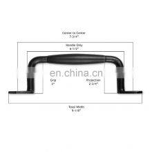 9 Inch Round Cabinet Handle Pull Solid Cast Iron Door Handle Black thumbnail-4