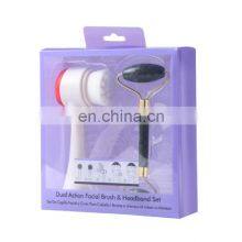 Dual Action Facial Brush Jade Roller for Massage Makeup Tools Set thumbnail-5