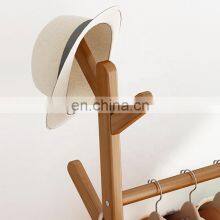 Luxury Bamboo Multifunction Coat Racks Garment Coat Hanger Clothes Organizer Hanger Hooks Stand Clothes Rack thumbnail-5