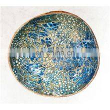 Polished Blue Mother Of Pearl Inlaid Coconut Bowl Wholesale From 100% Natural Best Price Made in Vietnam thumbnail-5