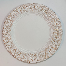 33 cm Rose Gold And White Colored Acrylic Plastic Charger Plate Wholesale thumbnail-5
