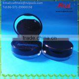 Round Black Compact Powder Case, Double Layer Cosmetic Compact Powder Box for Solid Perfume thumbnail-1
