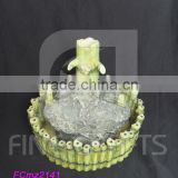 Resin desktop fountain with bamboo joint