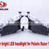 Chrome and Black Led Headlight for Polaris Razor 1000 ATV UTV thumbnail-4