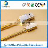 Fashionable REMAX Golden TPE Material 2.1A USB Data Cable and Fast Charging Cable for IPhone 5/6 thumbnail-2