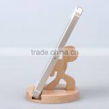 pure wood material cell phone holder sdander of Apple Iphone Chinese Kung Fu cartoon style